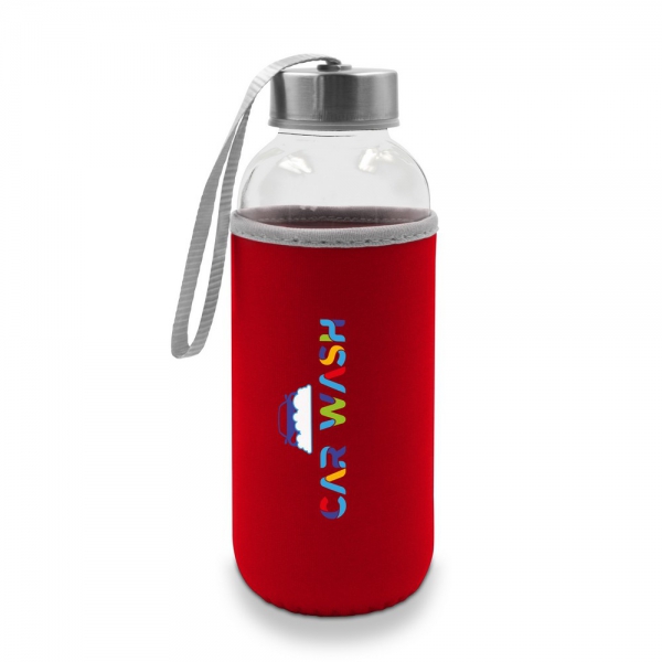 Szklana butelka 420 ml w pokrowcu | Bob img