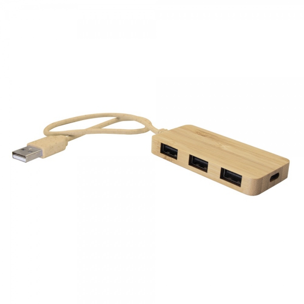 Bambusowy hub USB i USB-C B'RIGHT | Kenzie img
