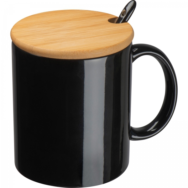 Kubek ceramiczny z łyżeczką 300 ml img
