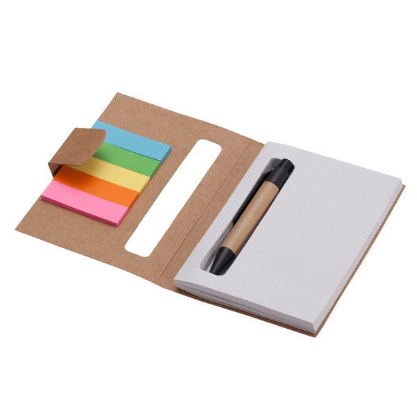 Notes 80x110/100k gładki Mini z długopisem, beżowy img