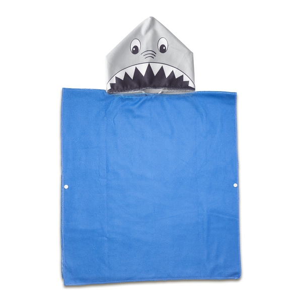 Ponczo-ręcznik z kapturem Sharky, niebieski img