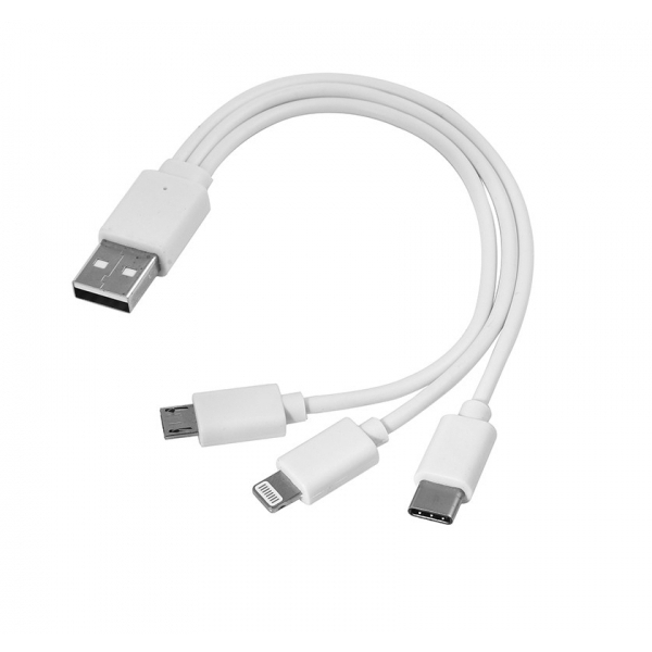 Kabel USB 3w1 micro USB + USB typ C + Lightning img