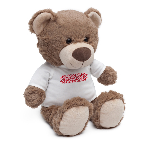 Maskotka Big Teddy w koszulce z motywem świątecznym, brązowy img