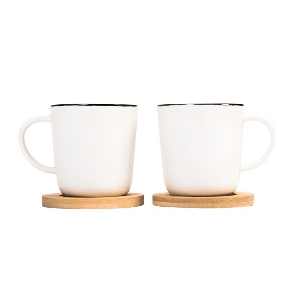 Zestaw 2 ceramicznych kubków Kerala, biały img