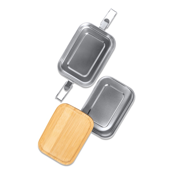 Double lunch box Alcora 1100 ml, srebrny img