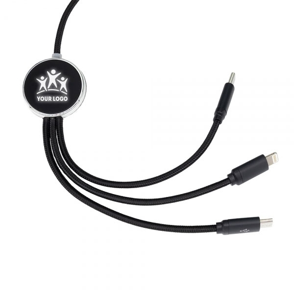 Długi kabel 3w1 z podświetlanym logo, W201TG img