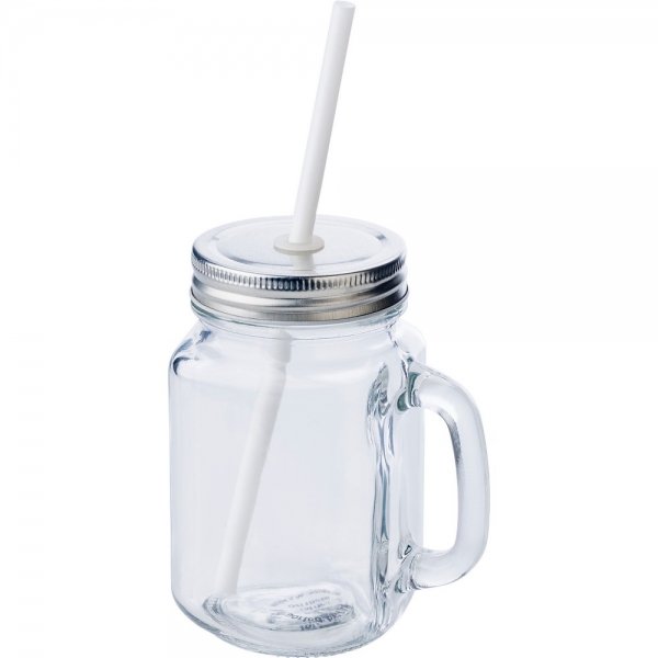 Słoik do picia 480 ml ze słomką img