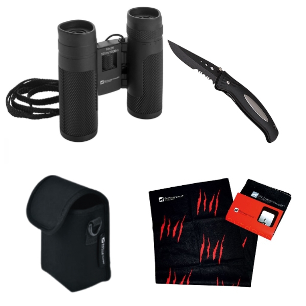 Zestaw lornetka, bandana, nóż CROSSET Schwarzwolf img